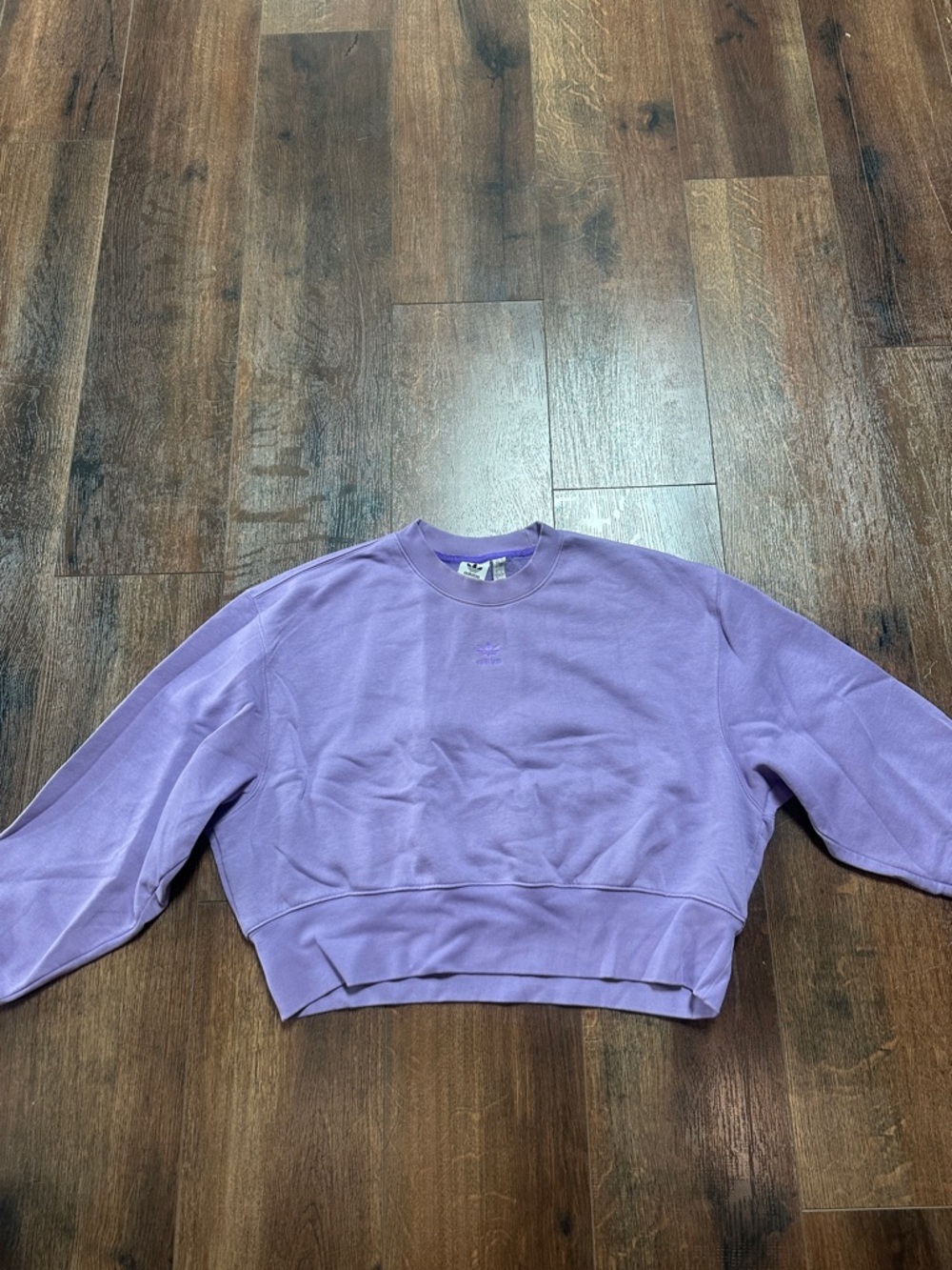 Adidas Lavender Crewneck Cropped Sweater